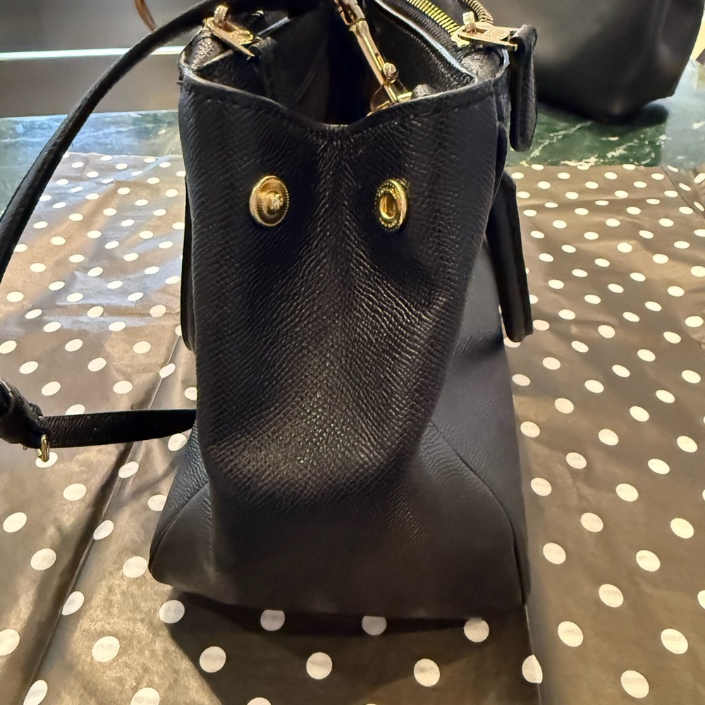 Coach Black Satchel with Gold Accents - Picture 5 of 9